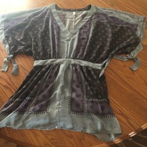 Free People Kimono style Santa Cruz Blue dress S